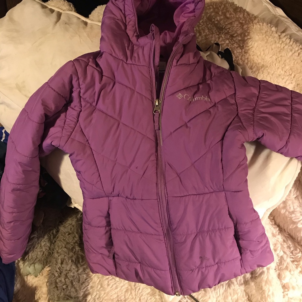 Columbia kids girls x small purple winter coat